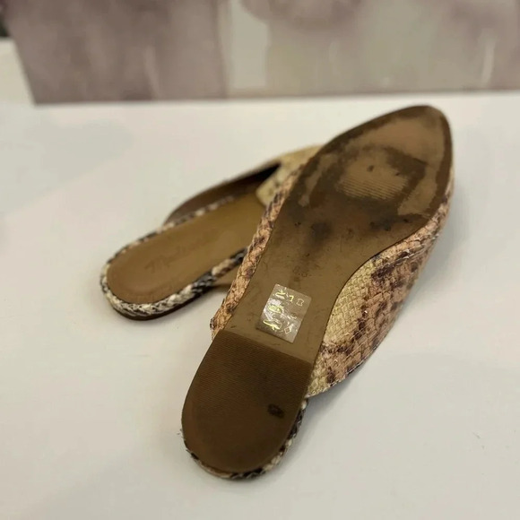 ! Madewell The Frances Skimmer Mule in Snake Embossed Leather - Size 8.5 - Picture 7 of 8